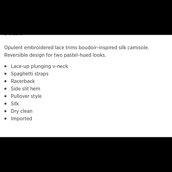 CAMI NYC xs 100% silk grey lace cami NWT - Picture 4 of 4